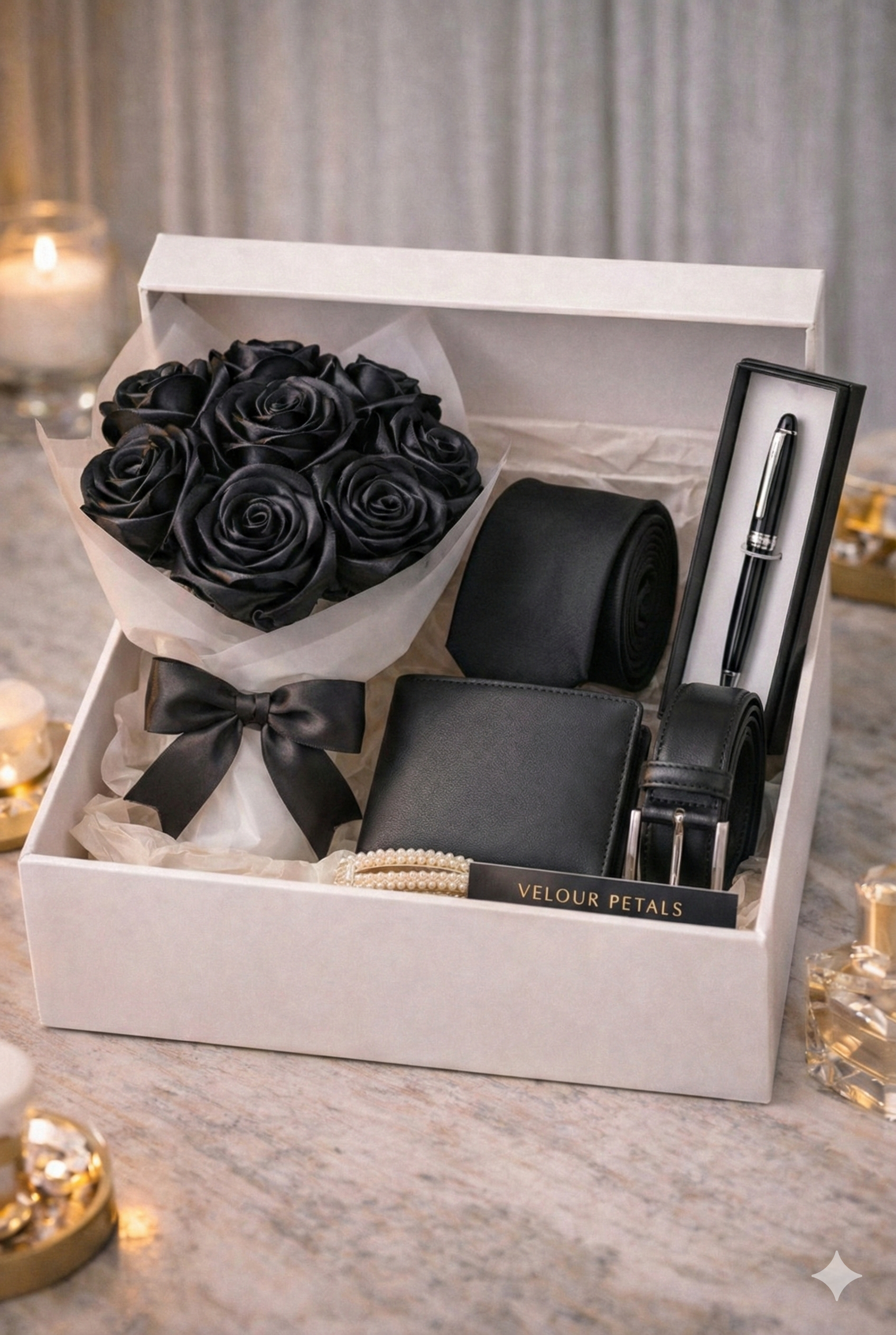 Velour Box for Him - Gold