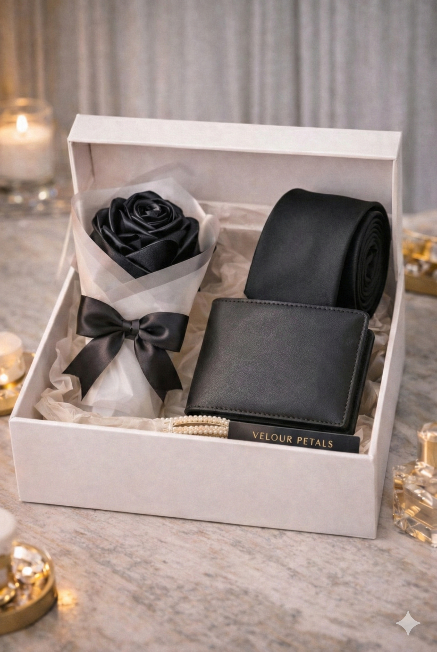 Velour Box for Him - Silver